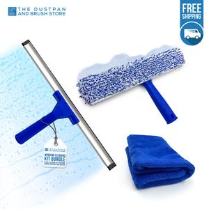 Window Cleaning Set with Squeegee, Washing Mitt, and Microfibre Cloth - Microfiber