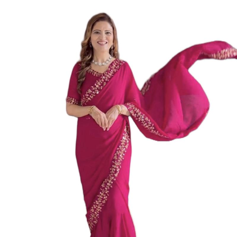 Georgette  Ready to wear Gown Saree Womenswear Asian Comfort 2