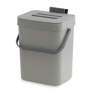 GEEZY Hanging Kitchen Waste Bin With Lid Cupboard Over Door Compost Bin Wall Mounted Rubbish Container Trash Can Garbage Basket for Food Scraps Cleaning Cabinet 3L Shelf