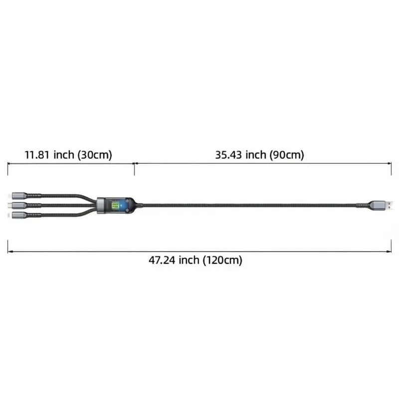 3 in 1 Digital Display Charging Cable, PD 100W Fast Charging Cable, Multifunctional Charging Cable Compatible with Samsung Galaxy Xiaomi Macbook iPad iPhone 1