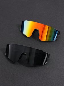 Unisex Sportive Shield Vacation Sunglasses, Trendy Large Size Sunglasses, Fashionable Sunglasses for Outdoor Sports Cycling, Sunglasses for Men