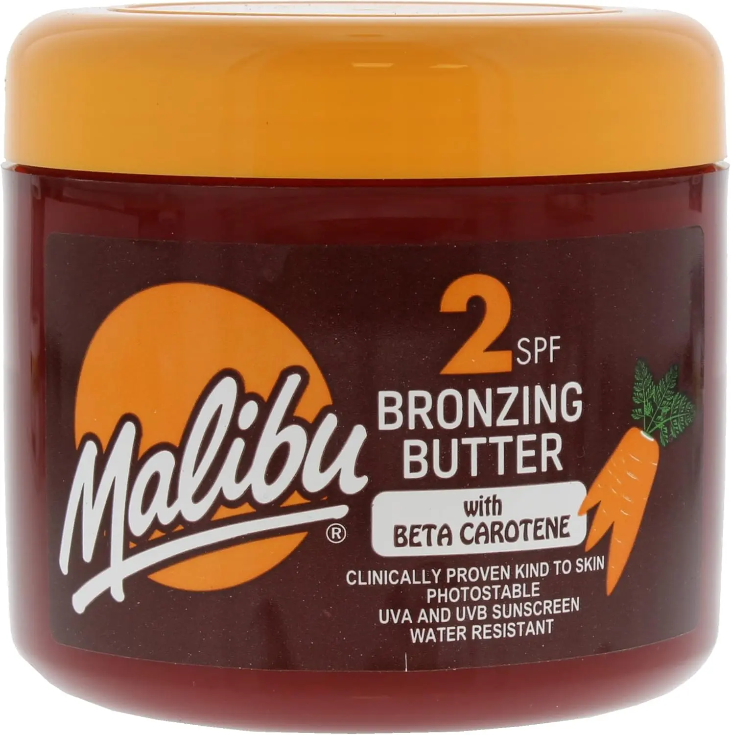 Sun SPF 2 Bronzing Fast Tanning Body Butter with Beta Carotene, Water Resistant, Tropical Coconut Fragrance, 300ml