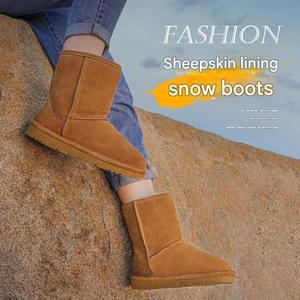 Solid Color Unisex Outdoor Casual Cute Comfortable Warm Winter Simple Autumn Office Home Thick Bottom Women's Snow Boots