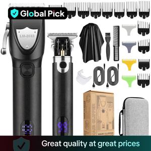 Electric Hair Trimmer, 1 Set Multifunctional Portable Rechargeable Hair Trimmer Shaver for Men, adjustable barber kit, Hair Clipper with Display, Hair Cutting Kit