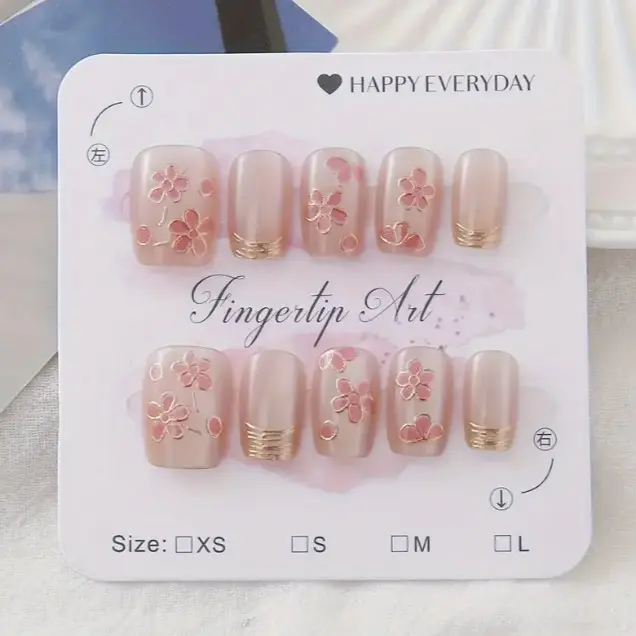 THE HANDMADE BEA – 10 Pcs Nailbea Handmade Premium Acrylic Nails | Wudhu & Salah Friendly | Reusable Press-On Nails with Adhesive Tabs | Elegant Halal Nail Art | Natural Look | Perfect for Daily Wear or Special Occasions 6