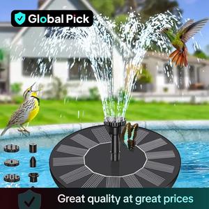 Solar Powered Water Fountain Pump, Easy Installation Solar Fountain Pump with Accessories, Fountain for Ponds, Gardens, Fish Tanks and Outdoors, Automatic Water Fountain, Pool Solar Fountain, Solar Fountain Kit