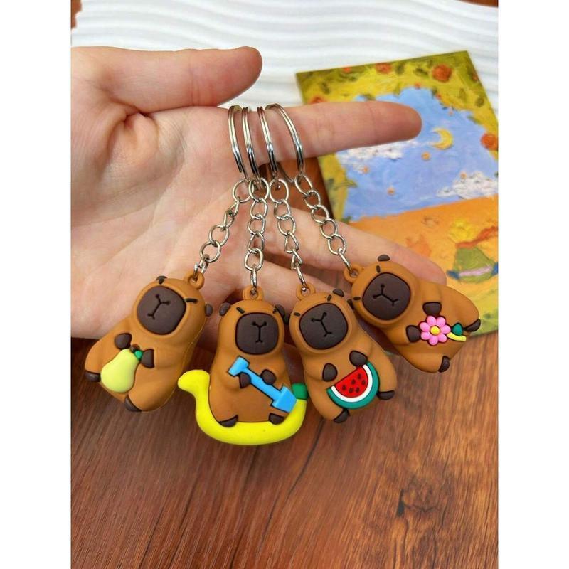 (Gifts) 1pcs Kawaii Capybara Fruit Keychains – Cute Silicone Cartoon ...