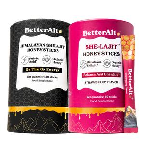BetterAlt Him & Her Bundle | Shilajit Honey Sticks (Classic) + SHE-Lajit Honey Sticks (Strawberry) | Power Couple Bundle For Energy & Stamina | Natural Food Supplement