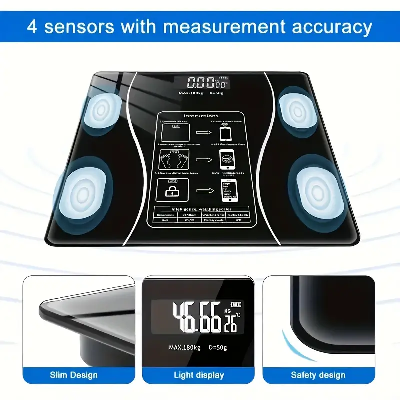 1 Smart Weight Scale with Wireless, Battery Powered Wireless Weighing Scale, Including AAA Non Rechargeable Battery, for Home And Office Use, Holiday Gift 3