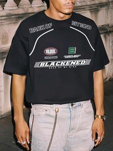 Men's Letter Print Round Neck Tee, Loose Casual Fashion Short Sleeve T-shirt for Summer, Men's Top for Daily Wear