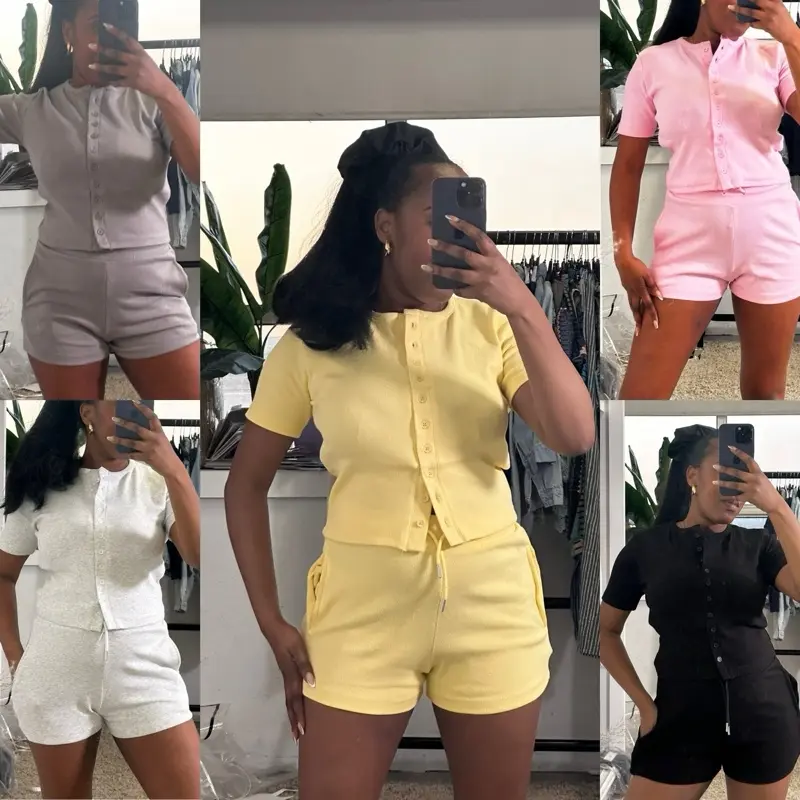 Summer Ribbed top and shorts set