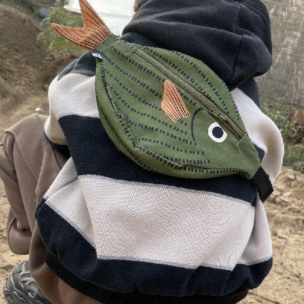 Adorable Tropical Fish Waist Pack for Kids, Green Water-Resistant Coin Purse, Crossbody Bag for Boys & Girls 6