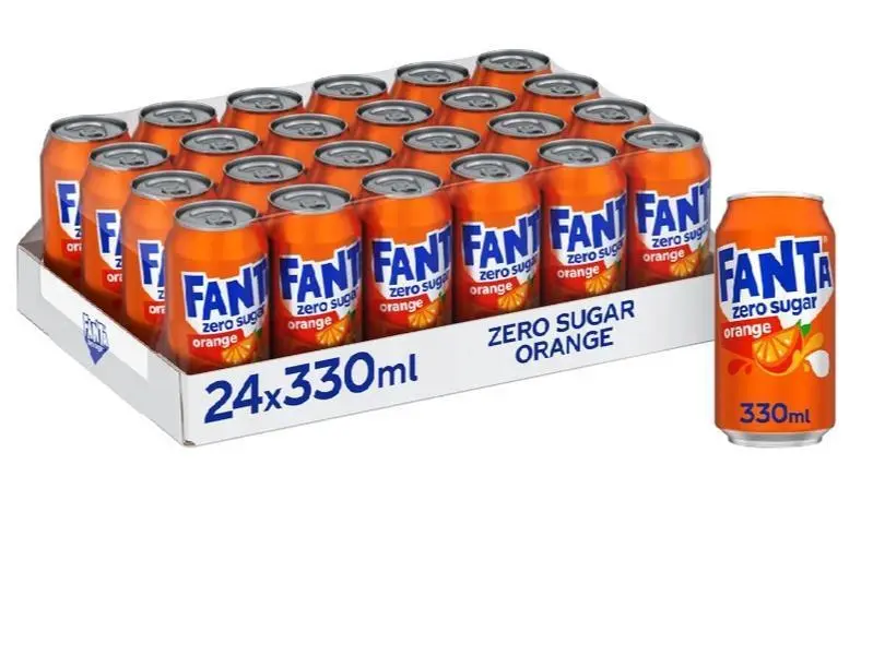Fanta Orange Zero 24 x 330ml Cans Beverage
