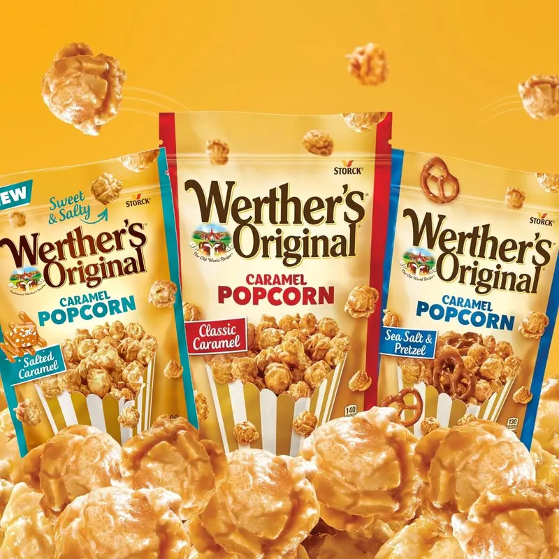 Werther's Original Caramel Popcorn, Gourmet Popcorn with a Caramel Twist, 140 g 2