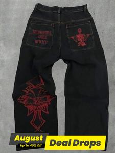 Men's Jeans, Casual Comfy Denim Pants for Daily Wear, Fashion Men's Bottoms for Spring & Fall, Cotton Graphic Pants, Trouser Jeans