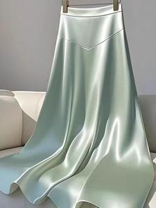 Women's Solid Color Skirt, Elegant Fashion Casual Skirt for Daily Outdoor Wear, Ladies Bottoms for All Seasons, High Waist Skirt