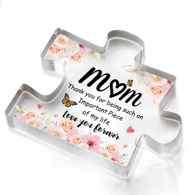 1pc Mum Gifts | Thank You Gifts for Mum from Daughter Son | Acrylic Plaque with Touching Words | Living Room Desk Ornaments | Personalised Birthday Gifts Presents for Her Mum Bonus Mum Mother in Law | Home Deco Rack Console Table Decor Centerpiece Statue 6