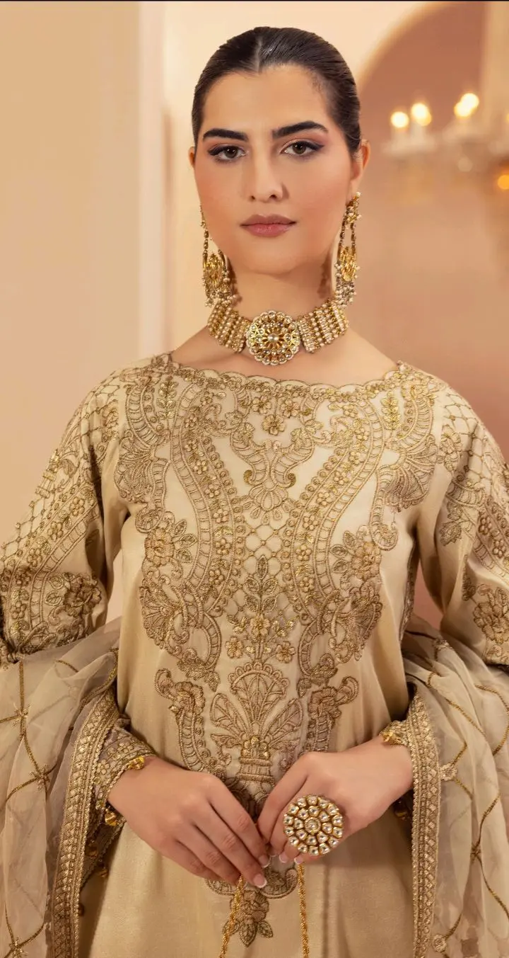 Product Introduction of ***HEER***   Luxury Weddings n Partywear Collection by Simrans SS25 Festive in Style Cream Gold 1