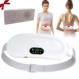 Rechargeable Heating & Vibration Massage Belt, Wireless Warming Belt with 3-speed Temperature Adjustment & 4-speed Massage Mode, Portable Waist Warming Belt