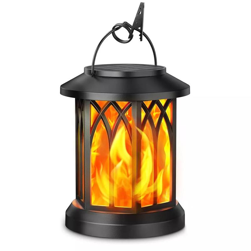 LED Flickering Flame Solar Hanging Lights Lantern Outdoor Garden Pathway Decor 8
