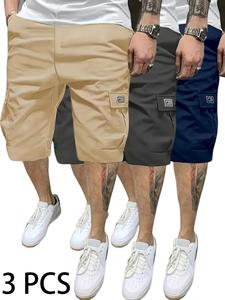 Men's Solid Color Flap Pocket Cargo Shorts, Regular Fit Casual Fashion Comfy Shorts for Summer, Men's Bottoms for Daily Wear