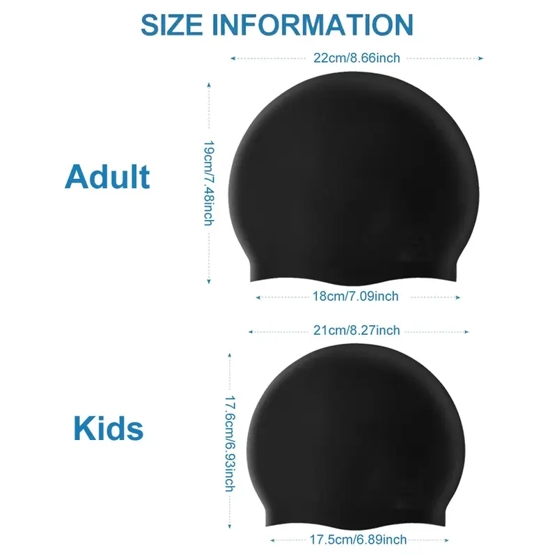 Premium Silicone Swimming Cap & Swim Cap – Unisex Waterproof, Non-Slip Elastic Hat for Adults & Kids | Durable & Comfortable Swimming Cap for Long & Short Hair 2