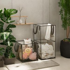 Foldable Laundry Basket, 1 Count Large Capacity Clothes Storage Basket with Handle, Clothes Storage Organizer for Home Bathroom