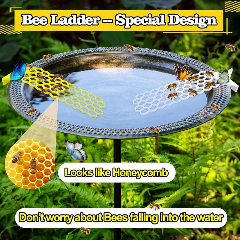 2-Pack Plastic Bee Watering Station, Floating Insect Waterer for Garden Pollinators, Bee and Butterfly Water Feeder for Bird Baths, Hydration Ladder for Bees and Beneficial Insects 4