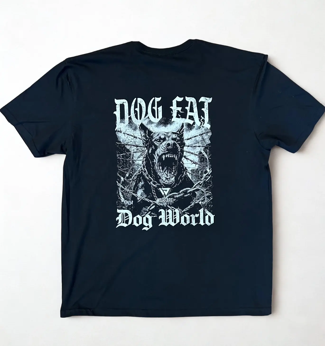 Warfare Sports Men's gym t-shirt "Dog Eat" graphic black wear shirts mens sportswear