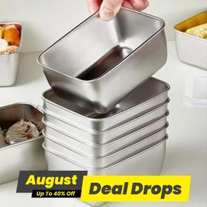 Stainless Steel Food Storage Box, 3/5/12pcs Durable Lunch Box with Lid, Multifunctional Preserving Box for Home Kitchen, Reusable Cooler