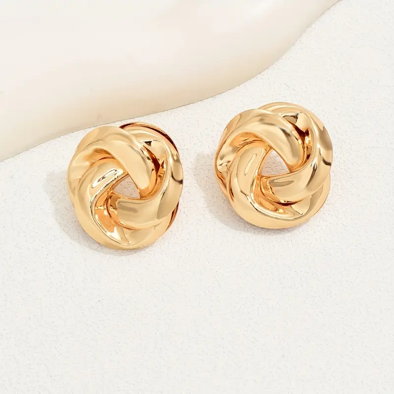 Fashionable and elegant sexy gold spiral hoop earrings for women - suitable for daily wear, gift giving, 4