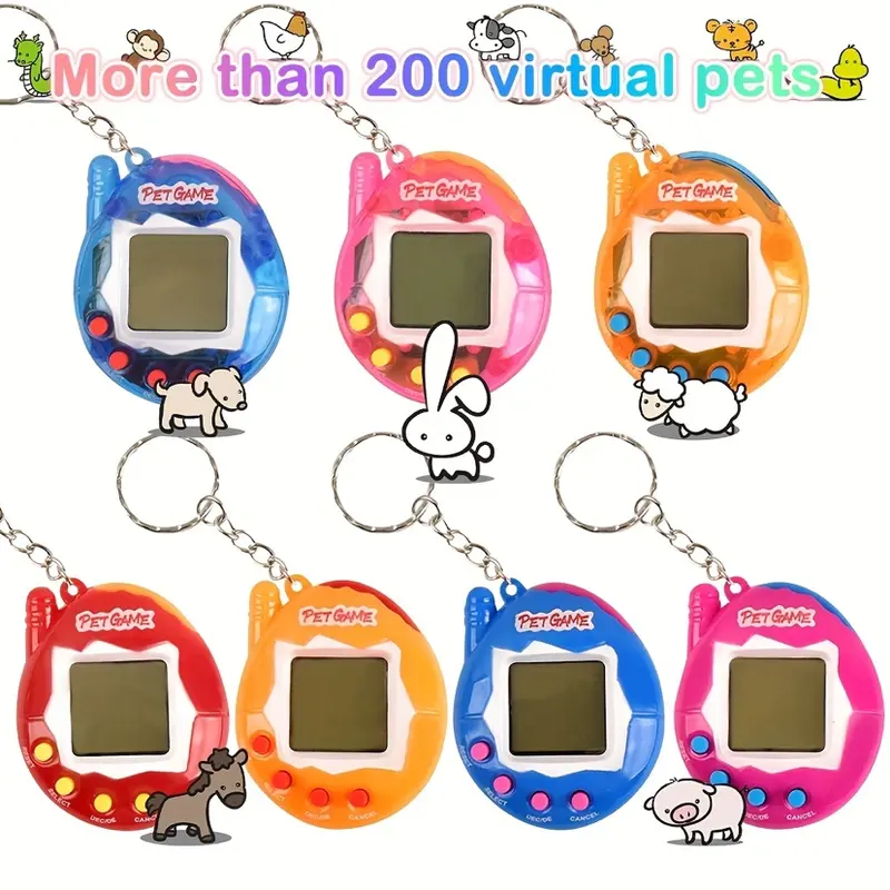 1PC Transparent Electronic Pets Tamagotchi Nostalgic 168 Pets In One Virtual Cyber Digital Nostalgic Funny Toys Pixel Funny Play 1