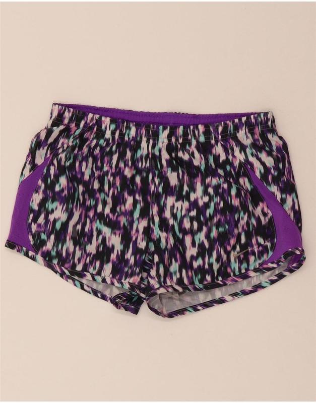 Pre-Owned Vintage NIKE Womens Abstract Pattern Sport Shorts UK 6 XS Multicoloured Polyester 1