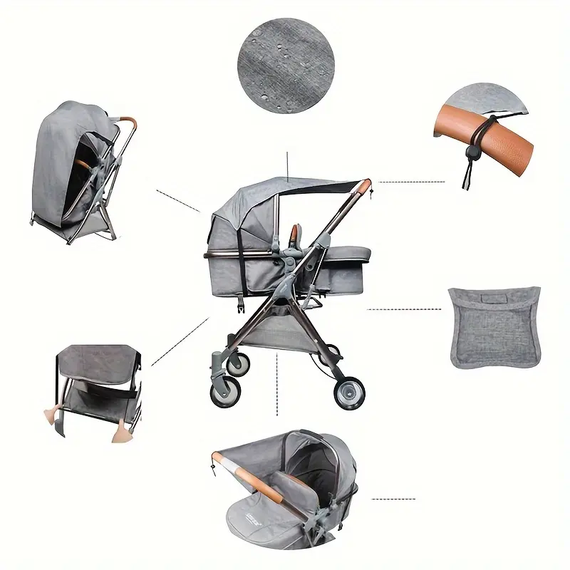 Stroller Sunshade - Linen Material, Perfect for Youngsters' Safety & Comfort 1