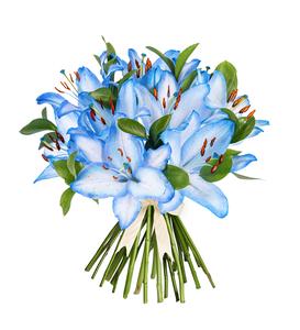 Ocean Lilies Bouquet - Bouquet of Fresh Flowers - Birthday Flowers - Next Day Free Shipping - Flowers for her - Flowers 2024 - Gifts for him - Flowers Gift - Fresh Cut Flowers - Gifts for Girlfriend - Prestige Flowers