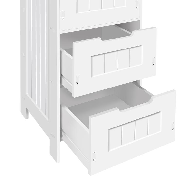 4-Drawer Floor Standing Cabinet Unit - Bathroom Storage With Drawers - Wooden Chest of Drawers - White Tall Cupboard  30x30x81cm 7