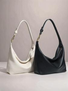 Women's Solid Color Shoulder Bag, Fashionable Large Capacity Crossbody Bag for Daily Used, Casual Trendy Versatile High-quality Daily Commuting Bag, Solid Color Shoulderbag