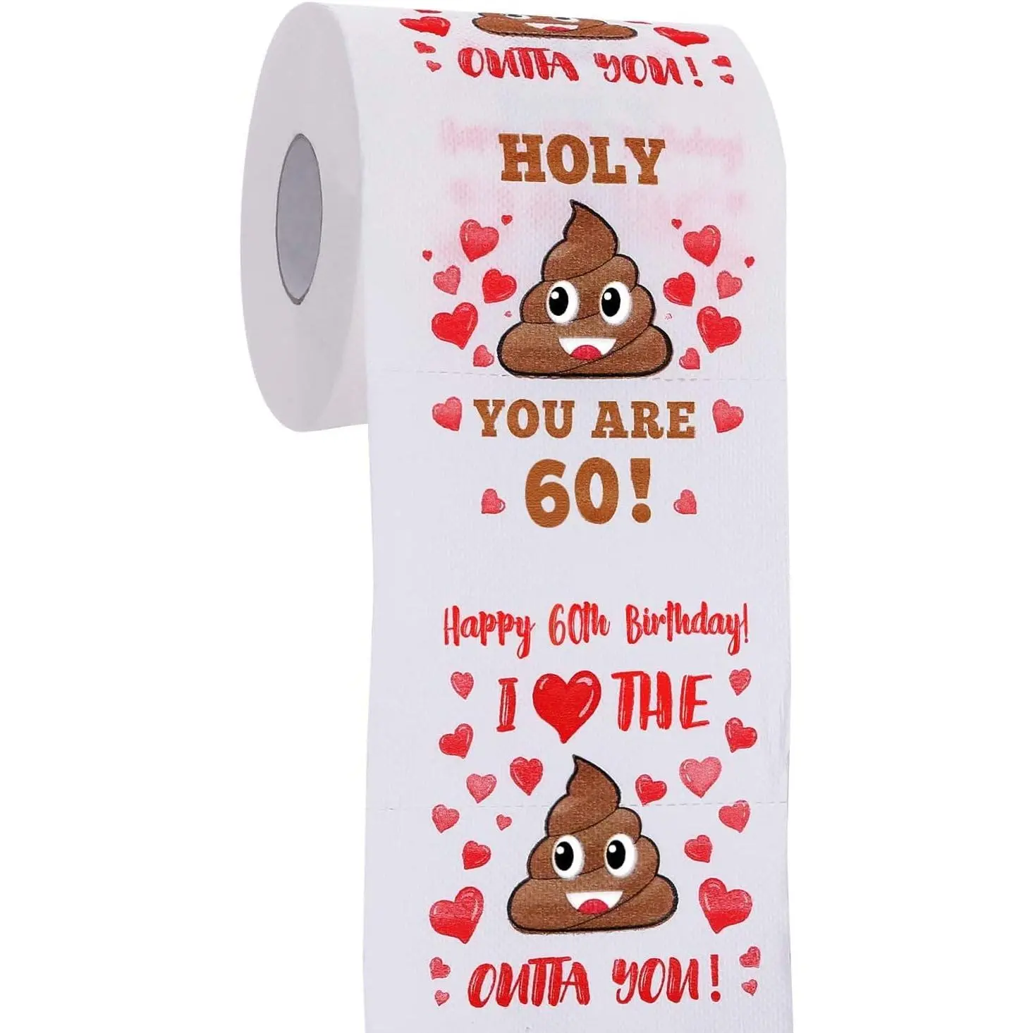 60th Birthday Gifts for Women Men, Happy Prank Toilet Paper, 60th Birthday Decor, Party Supplies Favors, Funny Gag Gifts Novelty Bday Present for Him, Her, Friends, 380 Sheets & 3 Layers
