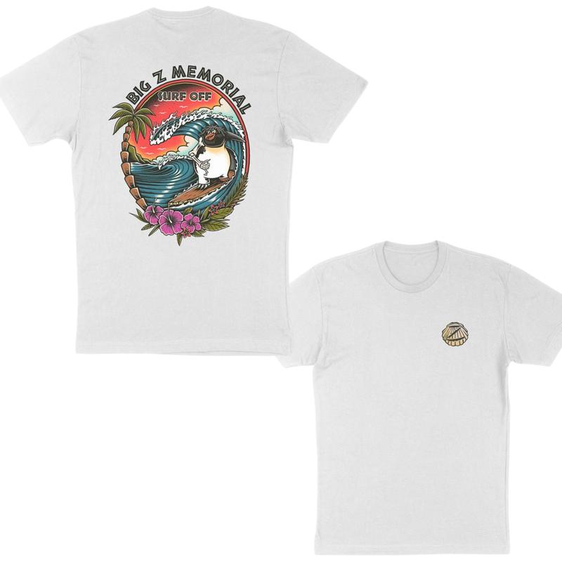 Big Z Memorial Surfing T-Shirt – Retro Hawaiian Penguin Tee for Surf's Up Movie Fans, Beach Vibes & Wave Riders, Movie Fans Black Classic Menswear 0