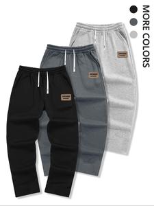 Men's Letter Print Drawstring Waist Sweatpants, Casual Comfy Slant Pocket Trousers for Summer, Fashion Men's Bottoms for Daily Wear