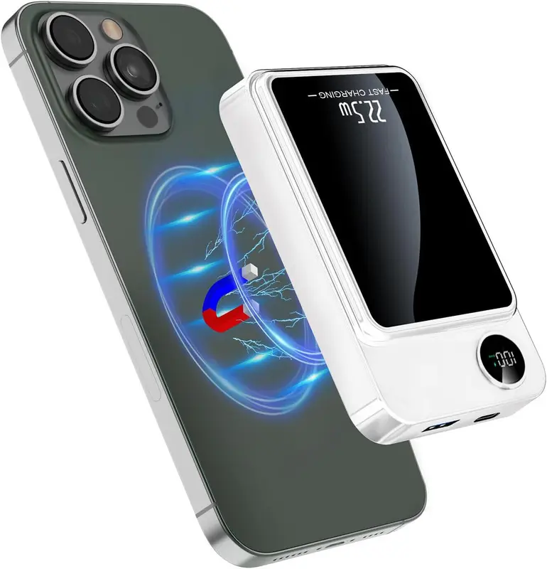 Outdoor travel magnetic wireless fast charging power bank large capacity portable compact mobile power bank 3