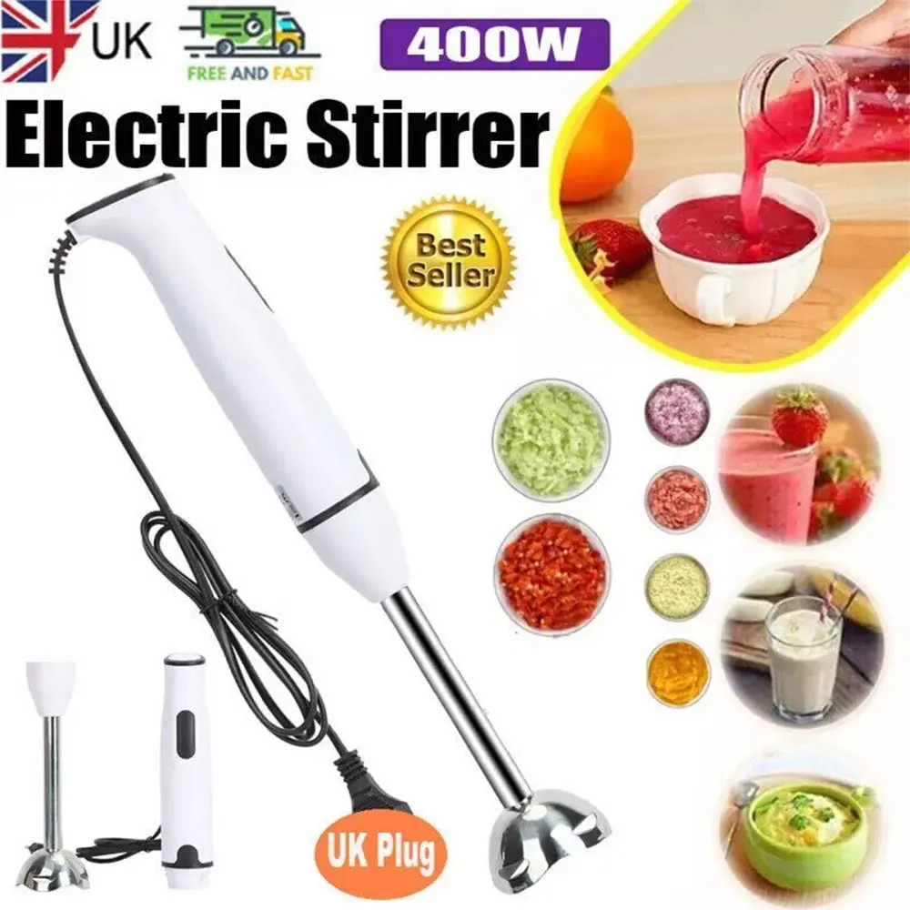 400W Hand Blender Electric Stick Blender Curry Puree Food Mixer And Liquidiser