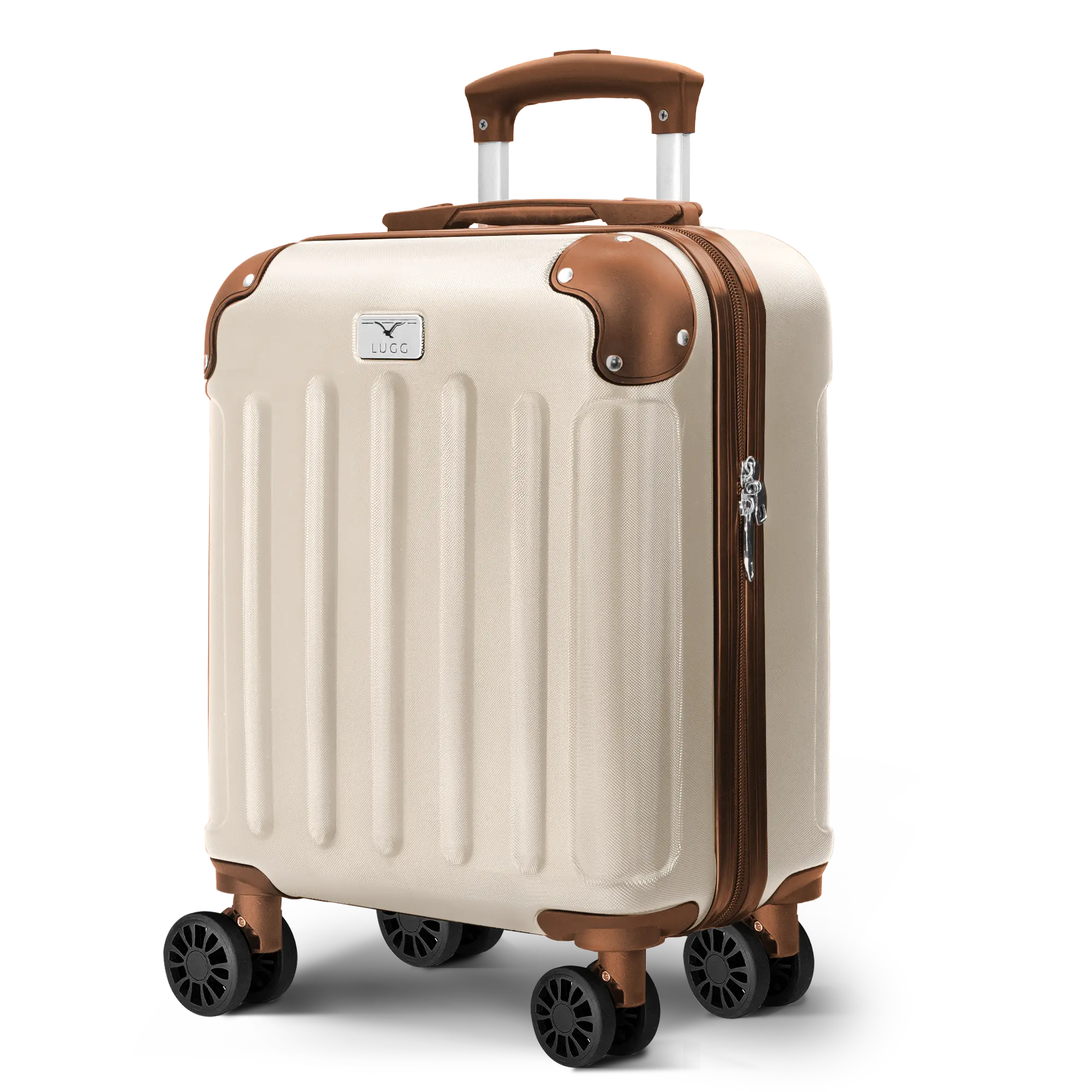 LUGG 15 Inch Skywander Lightweight Underseat Cabin Bag – EasyJet Approved Carry-On Suitcase, Durable ABS Hard Shell, Smooth Double Spinner Wheels, Water-Resistant & Compact Travel Luggage (45x34x20cm)
