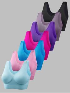 Women's Solid Sports Bra, Breathable Comfortable Backless Bra for Daily Wear, Women's Lingerie for All Seasons