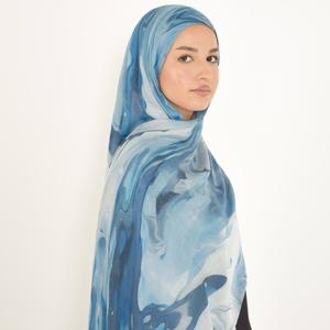 Watercolor Floral Hijab & aquarelle – Vela Luxury Modal Scarf, Ultra Soft & Lightweight, Premium Double-Sided Hijab for All-Day Comfort, Breathable & Elegant, Modest Fashion Essential, Trendy & Stylish Headscarf for Work, Casual Wear & Special Occasions