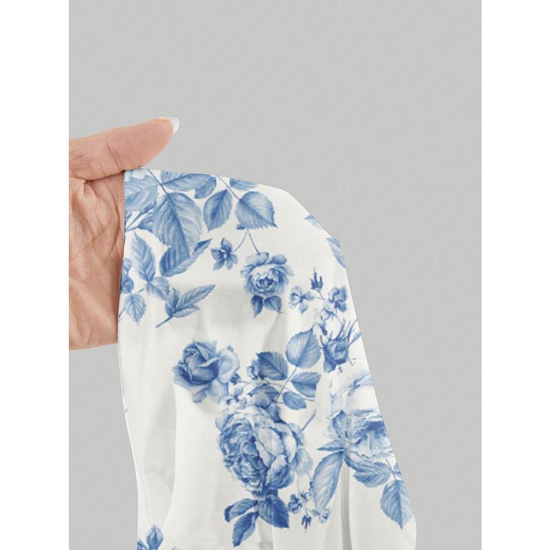 MOD Casual Minimalist All-Over Blue And White Floral Print Sleeveless Women Mini Dress,Vacation Outfits Woman,Boho,Cruise Outfits Women Sexy,Hawaiian Clothes For Women,Country Outfits Women,Summer Dress,Pastel Dresses For Women 5