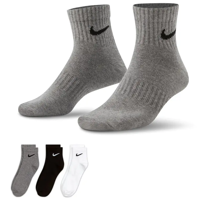 Nike Mens Lightweight Training Ankle Socks Sweat-Wicking Technology - 3 Pairs 3