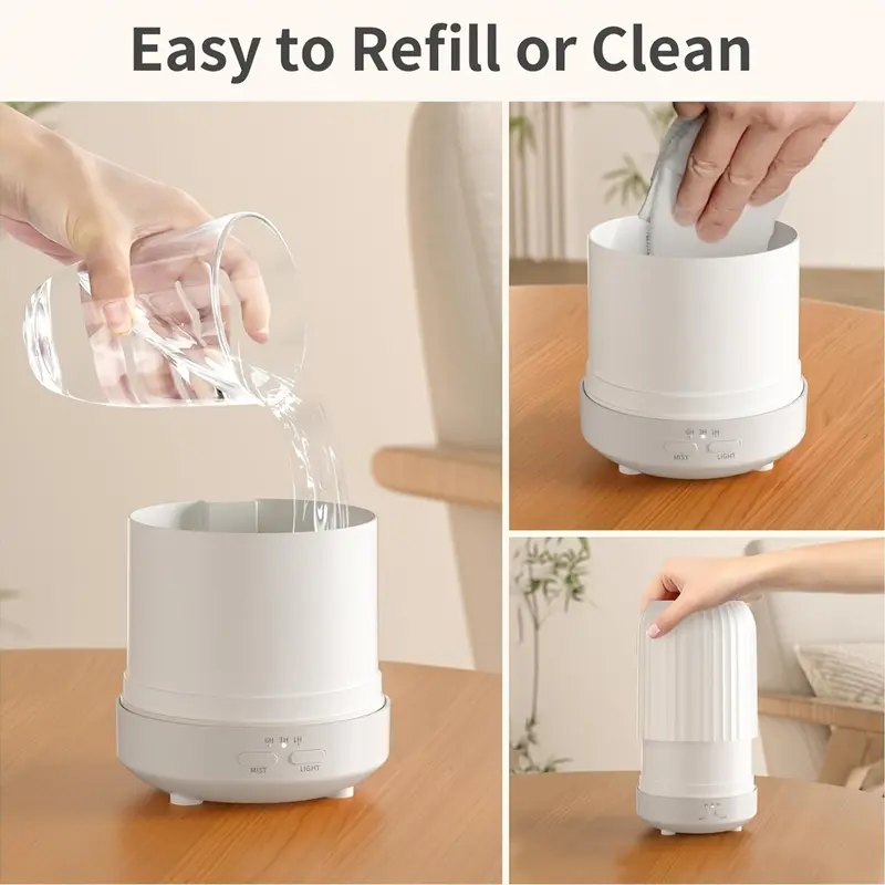 YETHKE 1pc Silent Aromatherapy Humidifier, USB Powered, 7 LED Light Colors, 3 Timer Modes, Auto-Off, Non-Waterproof, for Bedroom, Office, Living Room, Yoga Room - Tabletop, No Fragrance Included 2