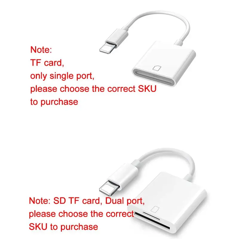 OTG Adapter For Apple Adapter SD Card TF Card 2In1 Multifunction Camera Highspeed Transmission Card Reader Music Storage Card 6