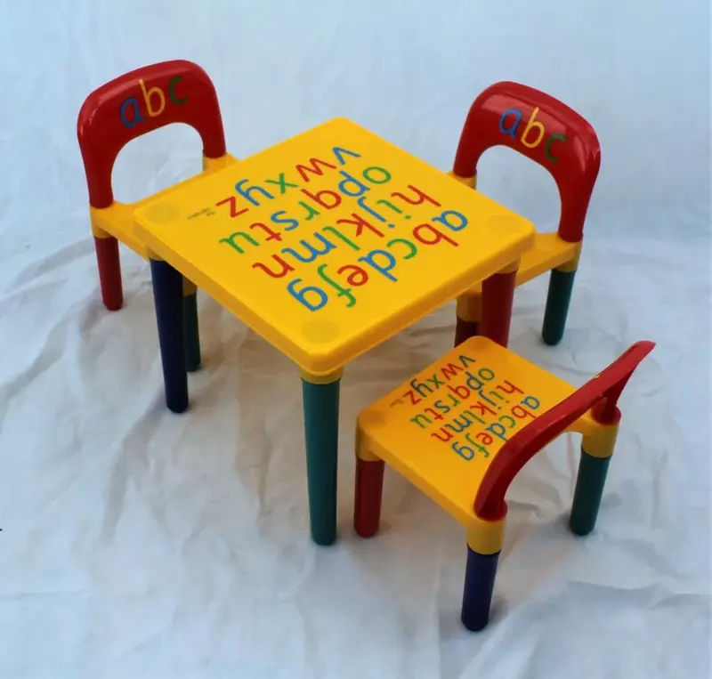 ABC TABLE AND CHAIR SET Alphabet Childrens Plastic - Kids Toddlers Childs - Gift 1
